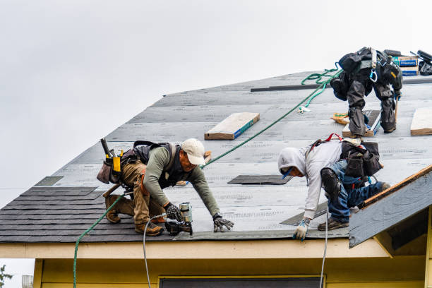 Professional Gutter Installation technician working in Effort, PA